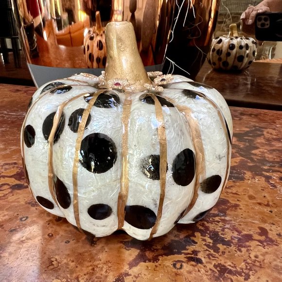 Gorgeous MacKenzie-Childs Capiz "Dotty" Pumpkin